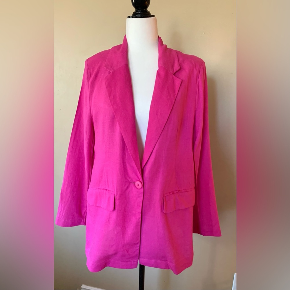 Pink Linen Blazer